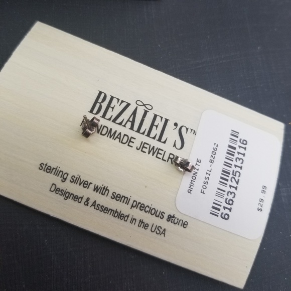 Ammonite Fossil Earrings - Picture 2 of 5